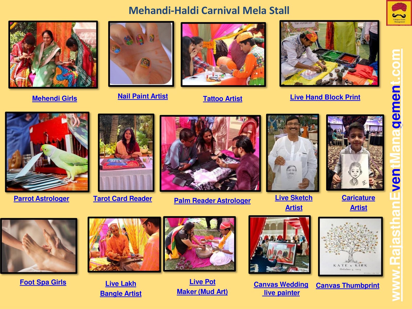 Mehandi-Haldi Carnival Mela Stall - Rajasthani wedding artist management service
