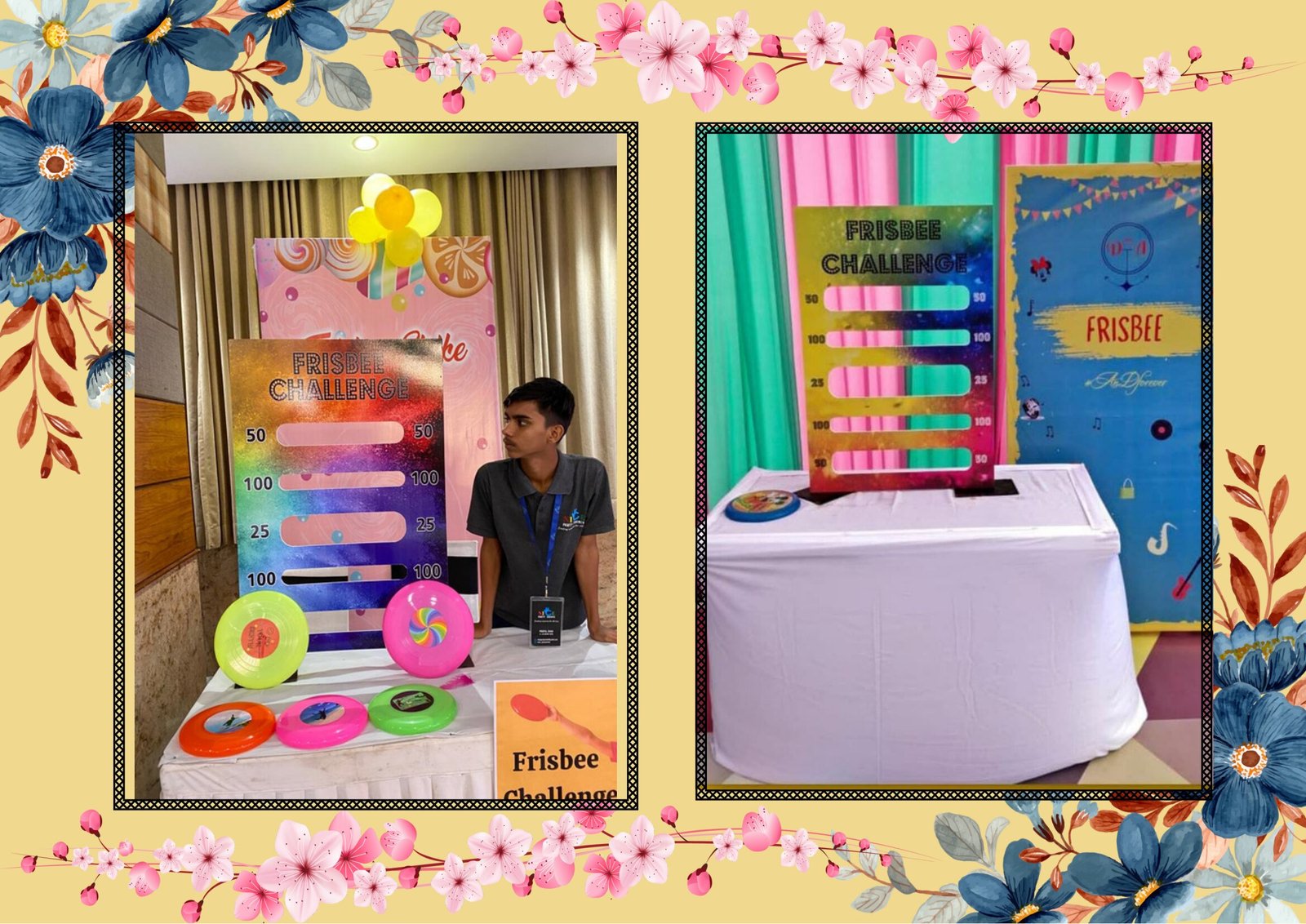 Frisbee Challenge - carnival game stall for wedding and events