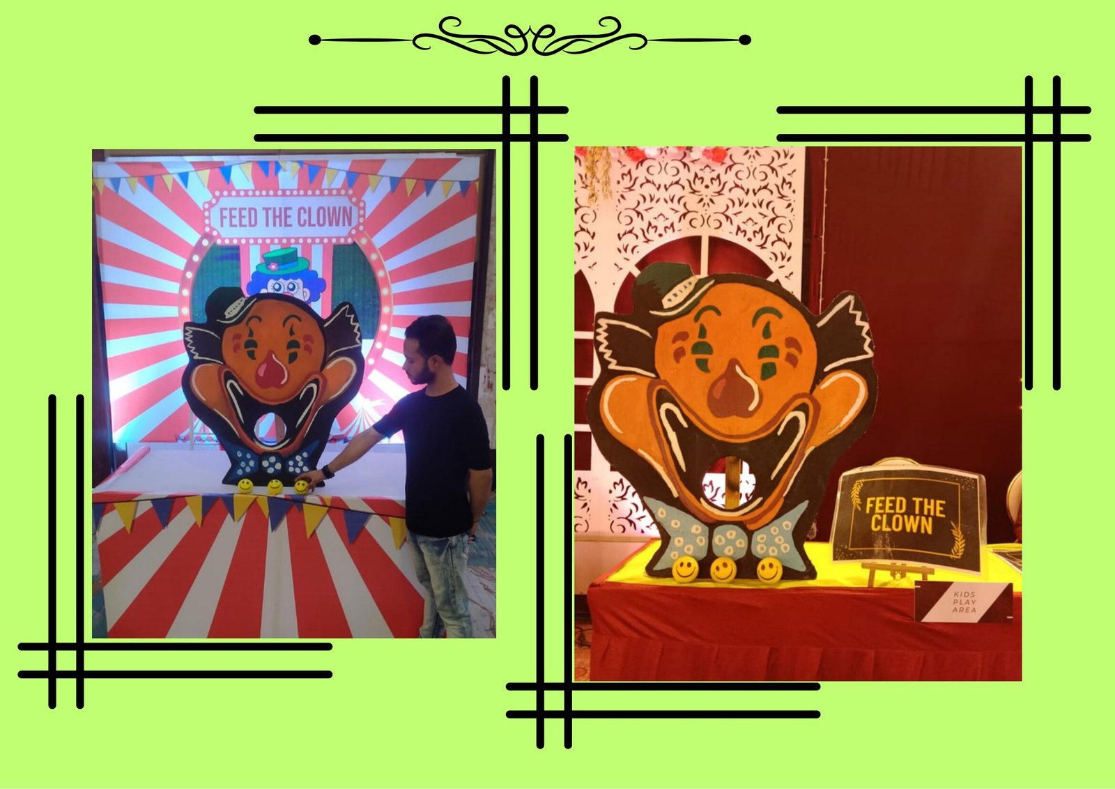 Feed The Clown - carnival game stall for wedding and events